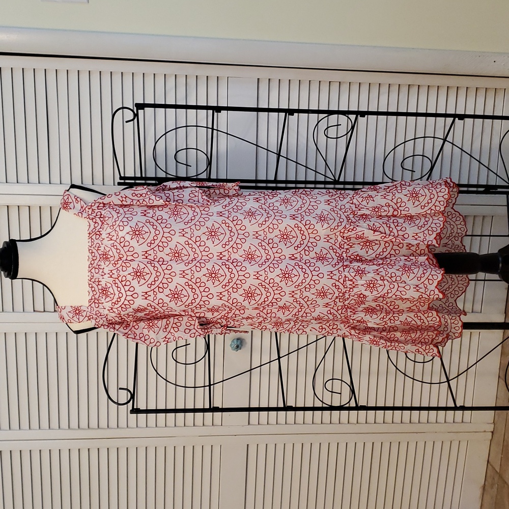 NWT Hazel White with Red Embroidrey Sundress, Size Small